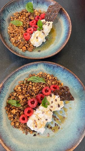 Coconut yogurt granola bowl at Little Collins CBD Dispensary in Kilkenny