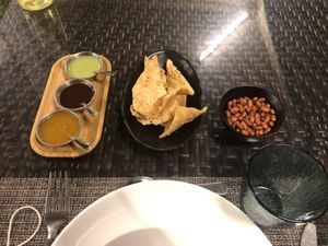 Pre meal snacks #Veganuary at Indian by Nature in Abidjan