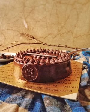 Vegan classic chocolate truffle cake 🍫🎂👩🏽‍🍳🌱 at VegaWorld in Kolkata