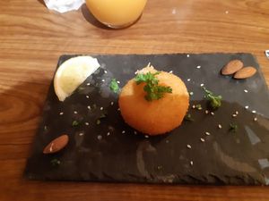 Vegan kaaskroket at Oh!MA in Bruges