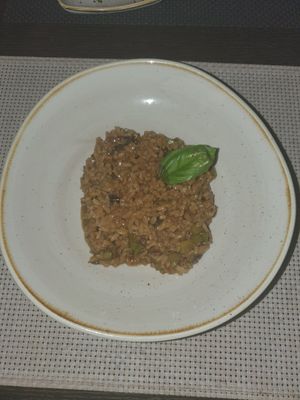 Asparagus & mushroom risotto (vegan upon request) at Tapas Y Copas in Funchal