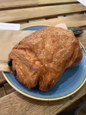 So so good! Flakey and warm pain au chocolat  at kave in West London