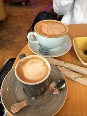 Oat milk cortado + mocha  at kave in West London