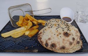 Falafel burger at URBAN's Lounge Restaurant in Vienna