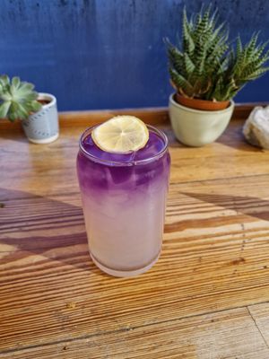 Lavender lemonade at Life Alive Organic Cafe in Cambridge