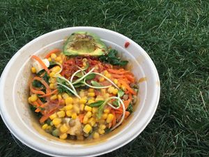 The Emperor bowl (vegan by relaxing the cheese with avocado) at Life Alive Organic Cafe in Cambridge