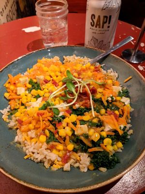 The Emperor with vegan cheese at Life Alive Organic Cafe in Cambridge