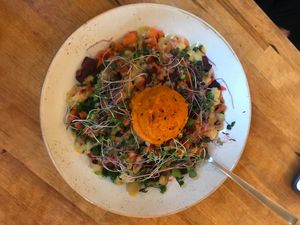 Rainbow Harvest Bowl at Life Alive Organic Cafe in Cambridge