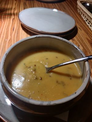 Dal soup at Radharane - Gedimino in Vilnius