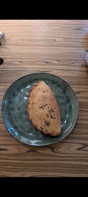 Very large samosa at Radharane - Gedimino in Vilnius