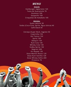 Menu at Vega in Sao Tome