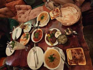 Everything perfect! The lentil soup was delicious, the humous was quite tasty, the falafel was extremely crunchy and the vegan moussaka was super well prepared. In addition, the at at Palmyra's Kitchen in North London