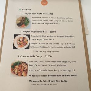 menu 4 at Sunny Bowl in Seoul