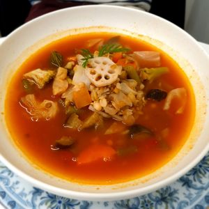 vegetable tomato soup at Sunny Bowl in Seoul