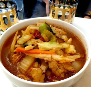 spicy soup at Sunny Bowl in Seoul