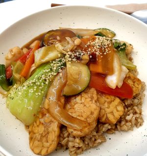 tempeh rice at Sunny Bowl in Seoul