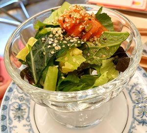side salad when order soup at Sunny Bowl in Seoul