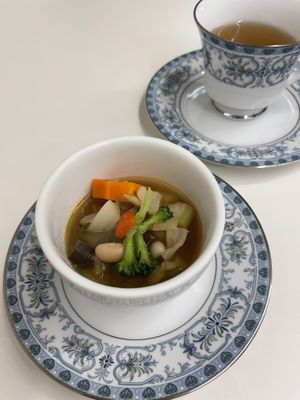 Soup starter for free  at Sunny Bowl in Seoul