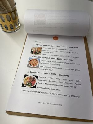 Menu  at Sunny Bowl in Seoul