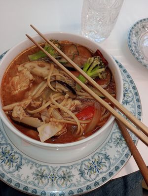 Spicy noodles at Sunny Bowl in Seoul