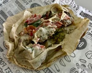 Double falafel sandwich  at Operation Falafel in Dubai