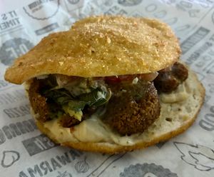 Crispy falafel sandwich at Operation Falafel in Dubai