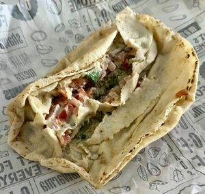 Falafel sandwich at Operation Falafel in Dubai