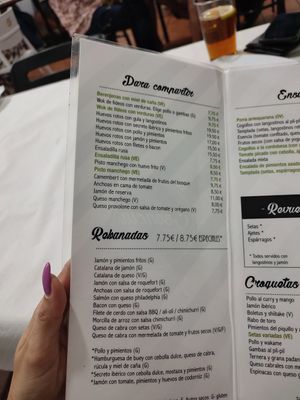 Menú at Tapería Esencia in Malaga