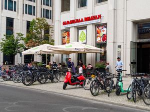 Outside of Saravanaa Bhavan at Saravanaa Bhavan in Berlin