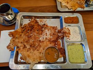 Vegan Onion Rava Masala Dosa at Saravanaa Bhavan -- probably my favorite dish there! at Saravanaa Bhavan in Berlin