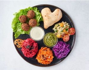 Falafel plate at Falafelista in Tokyo