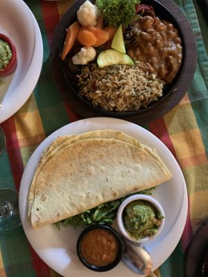 Vegetable fajita’s (order without cheese/sour cream)  at Serendiville in Tirana