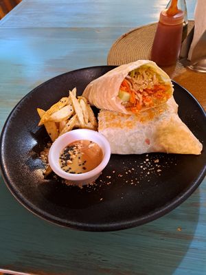Tofu burrito (98 pesos) at Banh Mi in Guanajuato