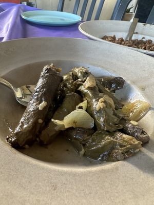 Wine leaves stuffed with rice   at Nasiba in Buqata