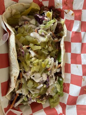 HUGE wrap that I actually couldn’t wrap up lol  at Saucy Cluckers in Boulder