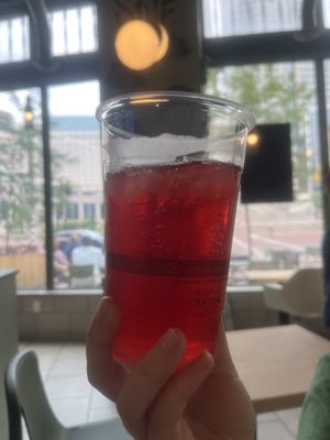 strawberry cherry punch  at Green District Salads in Indianapolis