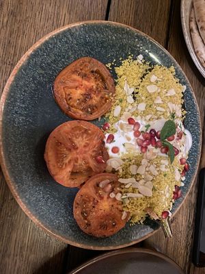 melanzani with couscous   at Makom in Vienna