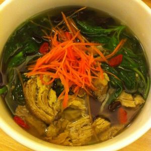 noodles soup at Veggie Planet in Malacca