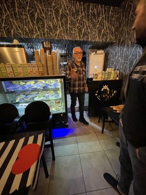 Owner and counter at King's Coffee Shop in Goreme