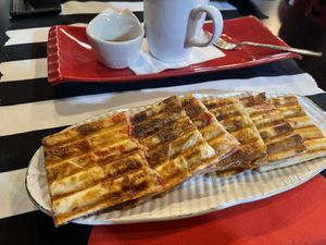 I got one of the pancakes but I did strawberry jam  instead. He was happy to accommodate.   at King's Coffee Shop in Goreme