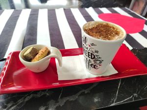 Vegan dirty chai latte at King's Coffee Shop in Goreme