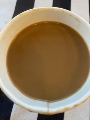 Oat milk flat white   at King's Coffee Shop in Goreme