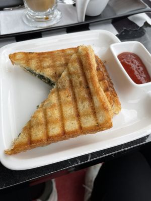 Spinach toast option  at King's Coffee Shop in Goreme