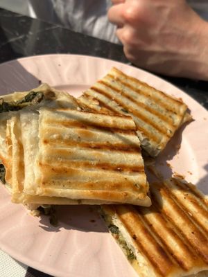 Vegan pancake with mushroom & spinach  at King's Coffee Shop in Goreme