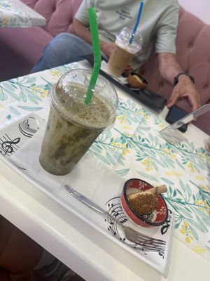 Iced pistachio coffee lattee  at King's Coffee Shop in Goreme