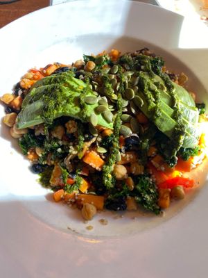Vegan love bowl at The Victorian Cafe in Bend