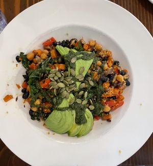 Look at that tasty Chermoula sauce!!   at The Victorian Cafe in Bend