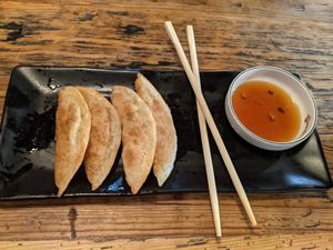 Veggie dumplings at Kurume Ramen & Izakaya in Denton