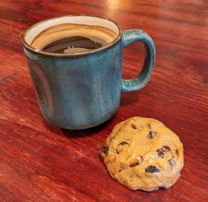 Americano and a cashew cookie at The Dragonfly Coffee House in Portland