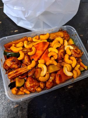 Vegan Kung pao chicken at Bamboo Box in Katoomba